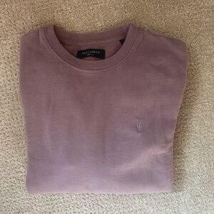 All Saints Men's Mauve Crewneck Sweater